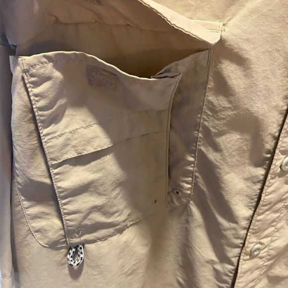 Columbia Mens Button Down Shirt 2XL PFG Fishing Vented Caped Nylon Short Sleeve - Picture 4 of 11